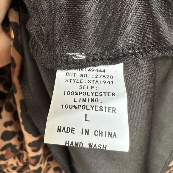 2/$30 Ember Leopard Mesh Corset Style Top L V-Neck Lace-Up Milkmaid Boho Mobwife - Picture 5 of 13